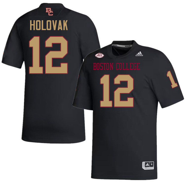 Mike Holovak Jersey,#12 Mike Holovak Boston College Eagles Football Jersey,Uniforms-Black